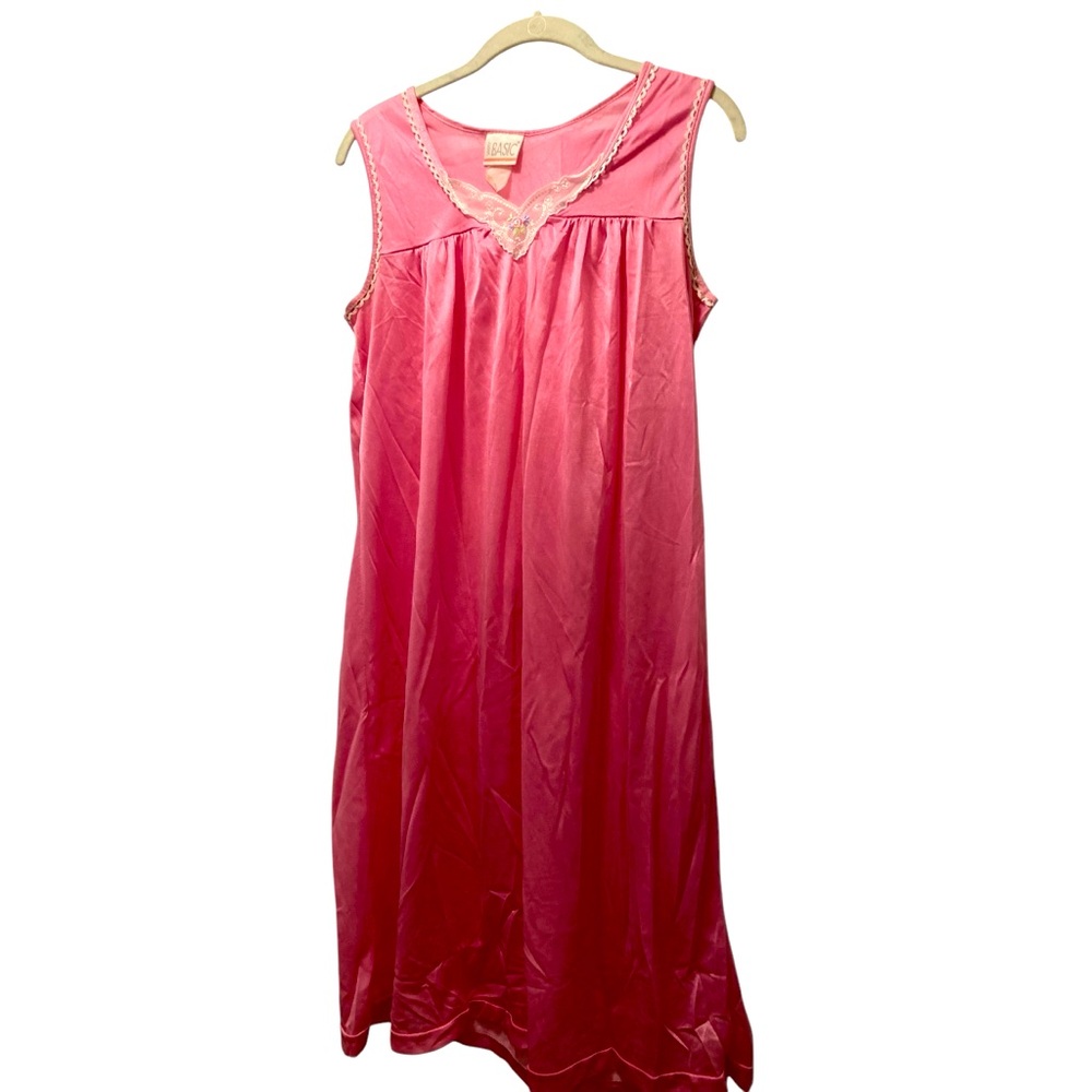 Vintage Hot Pink Nightie By Simply Basic Size M/L- So Pretty!